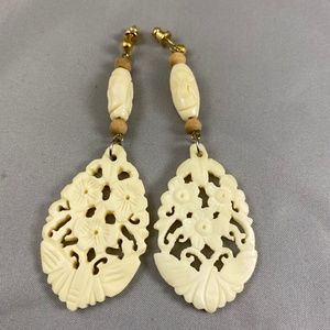 Filigree bone earrings